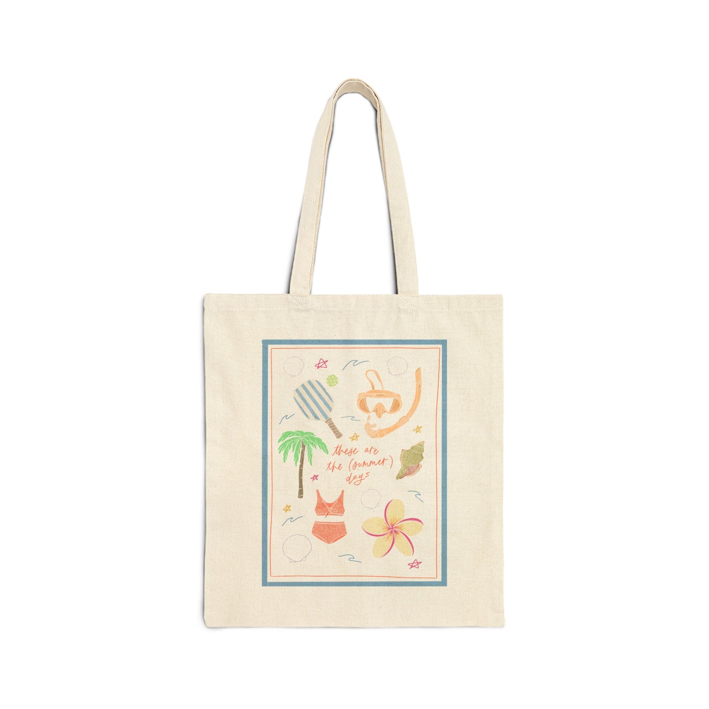 Summer Days Cotton Canvas Tote Bag