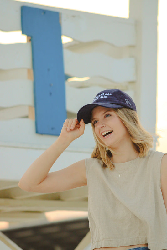 Professional Beach Girl, Embroidered Corduroy Hat