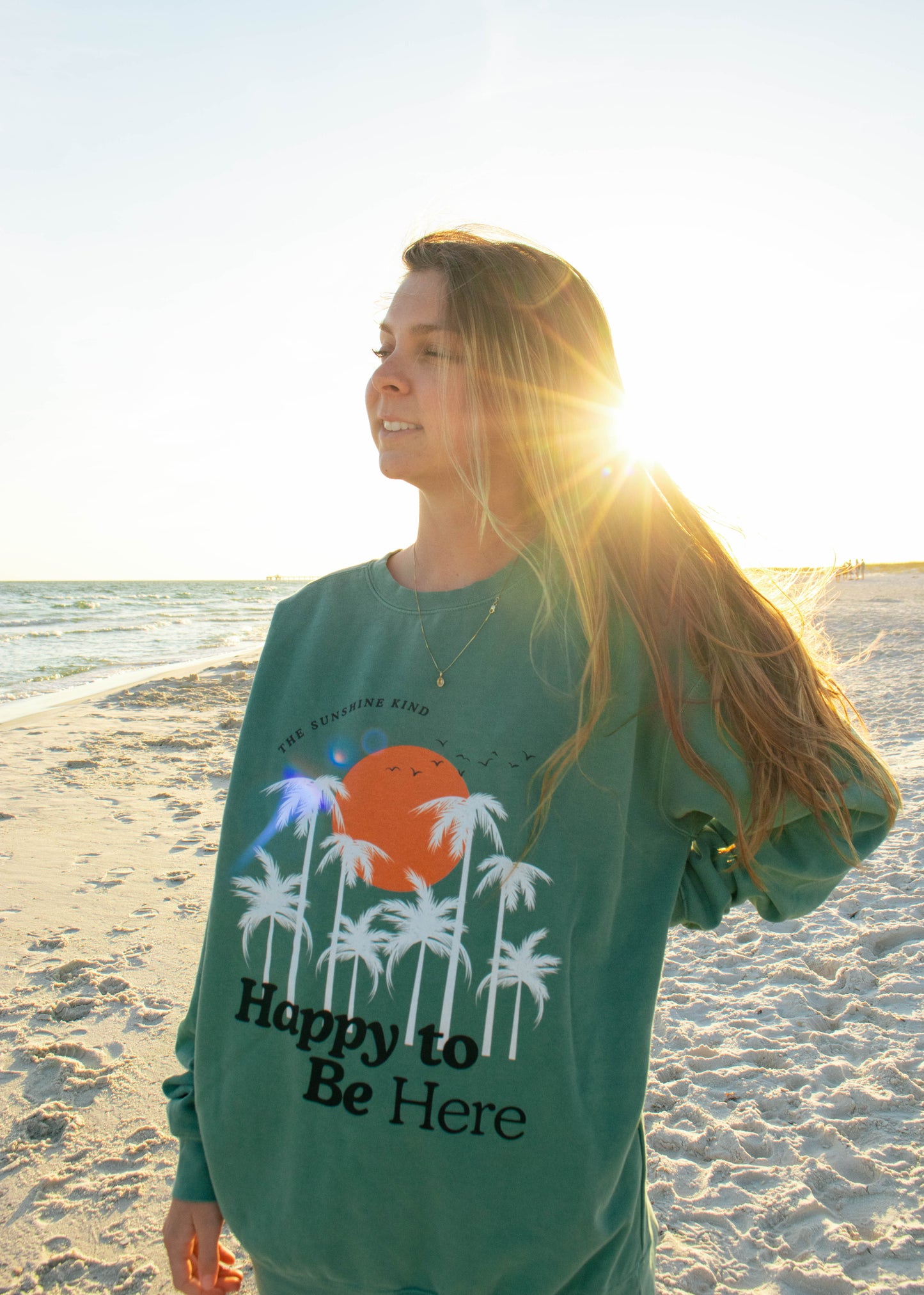 Happy to be here Garment-Dyed Sweatshirt - Comfort Colors