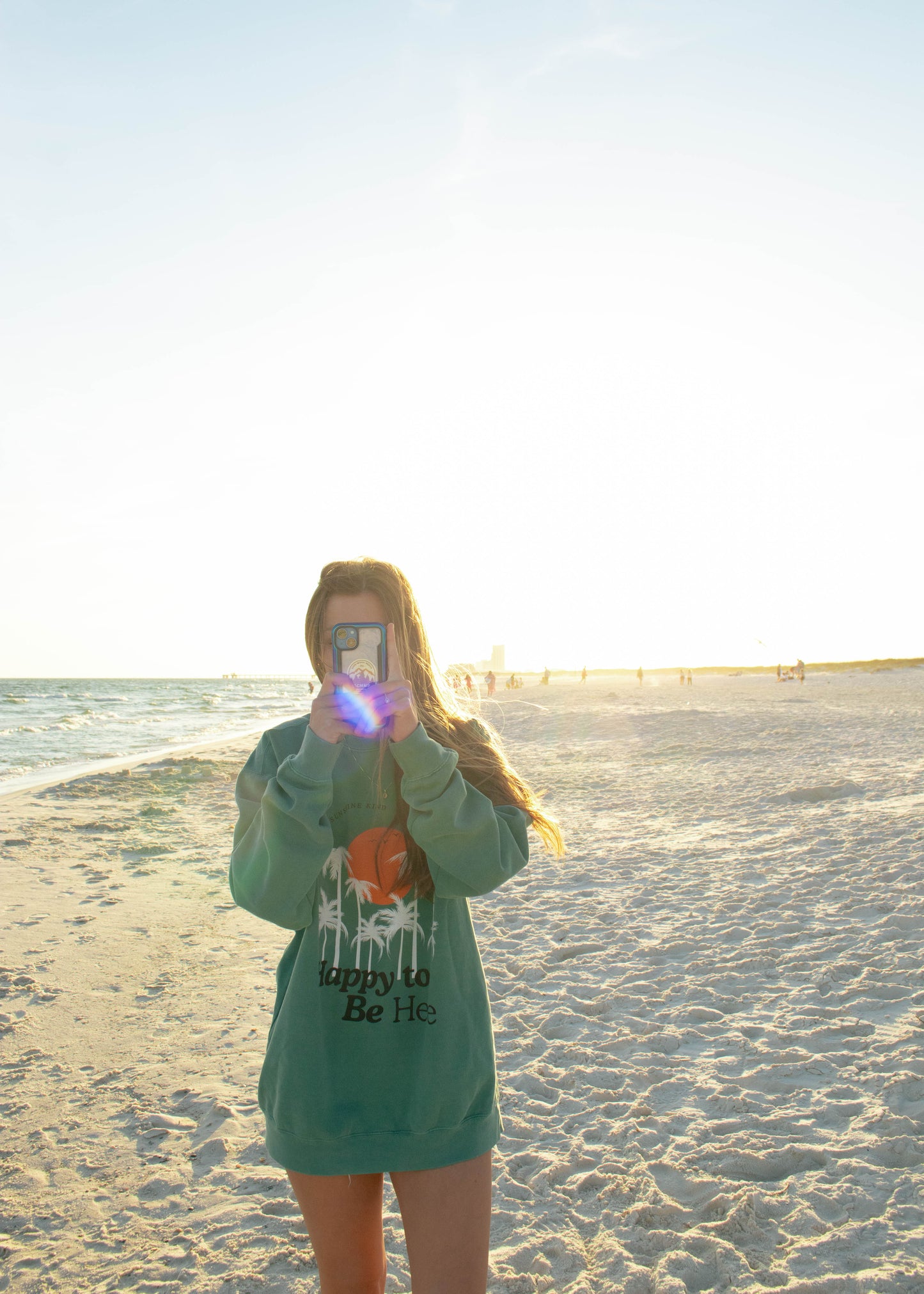 Happy to be here Garment-Dyed Sweatshirt - Comfort Colors