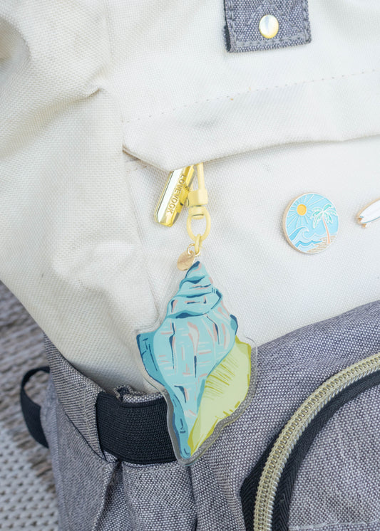 Acrylic Conch Shell Keychain