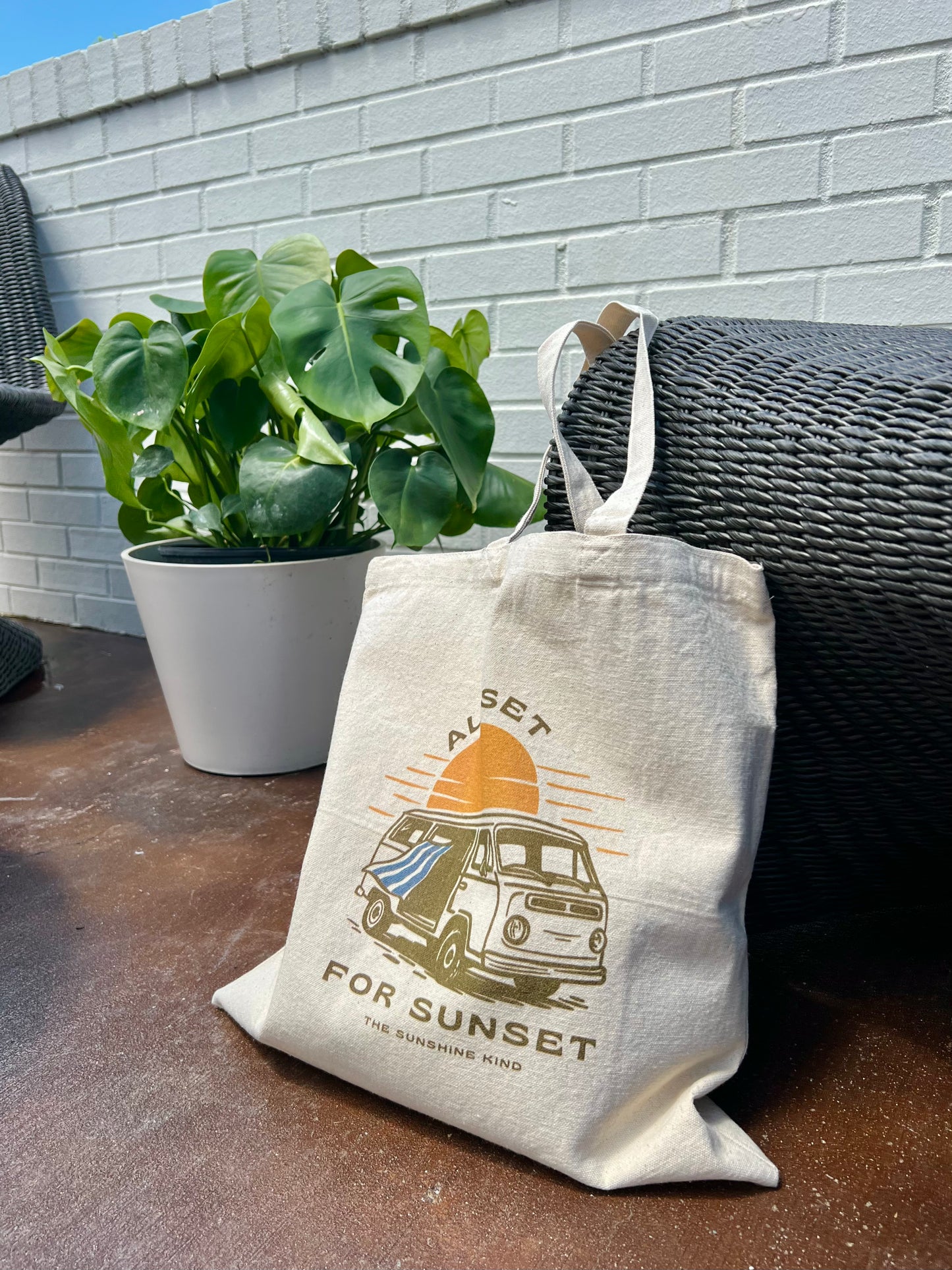 All Set For Sunset Cotton Canvas Tote Bag