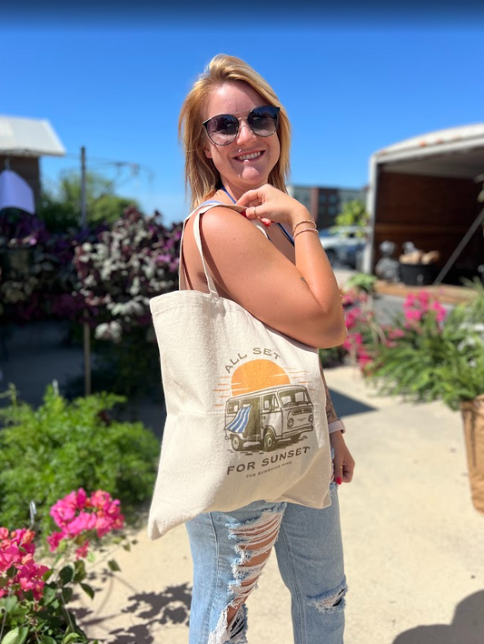All Set For Sunset Cotton Canvas Tote Bag