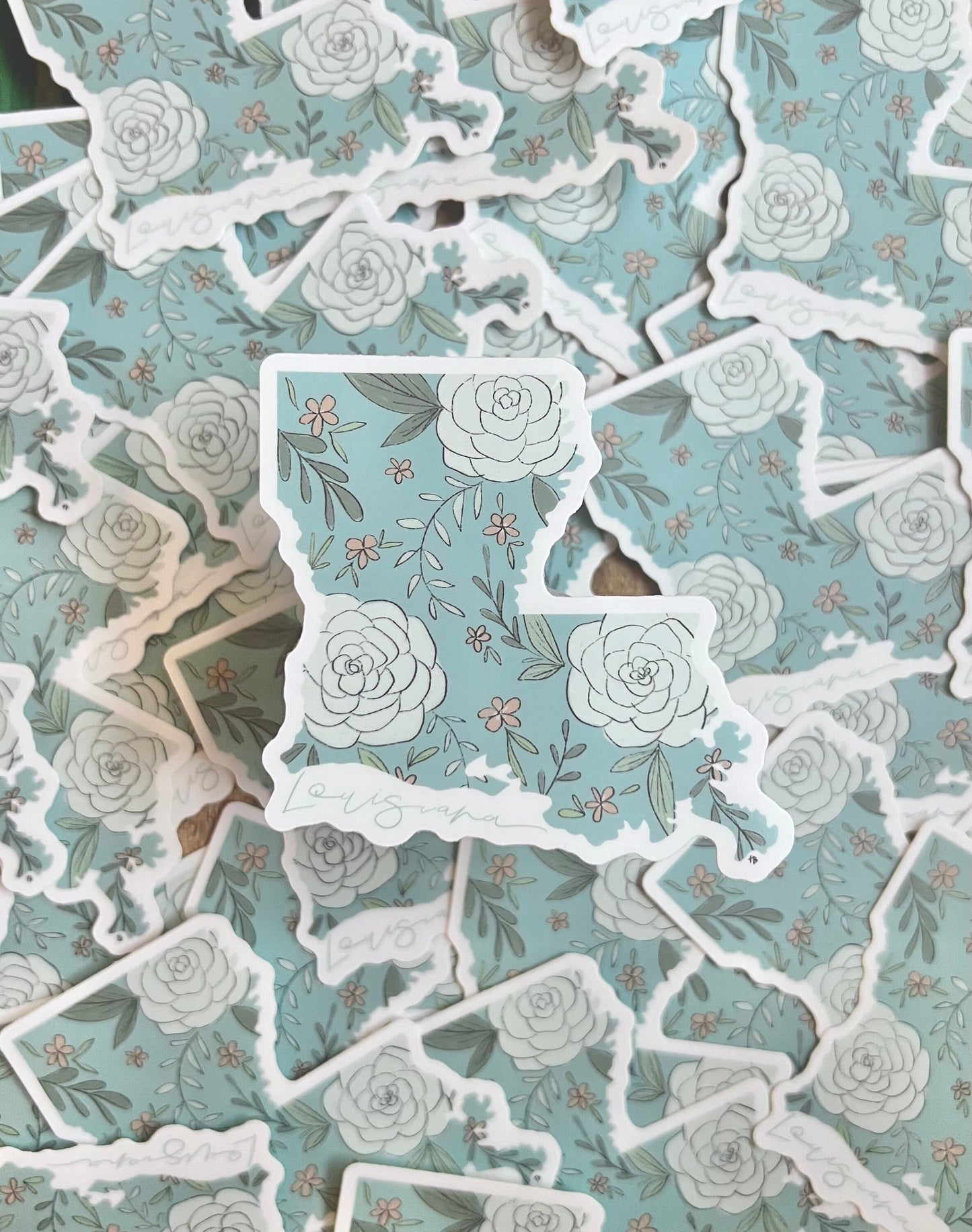 Floral Louisiana Sticker // 3 x 3 in
