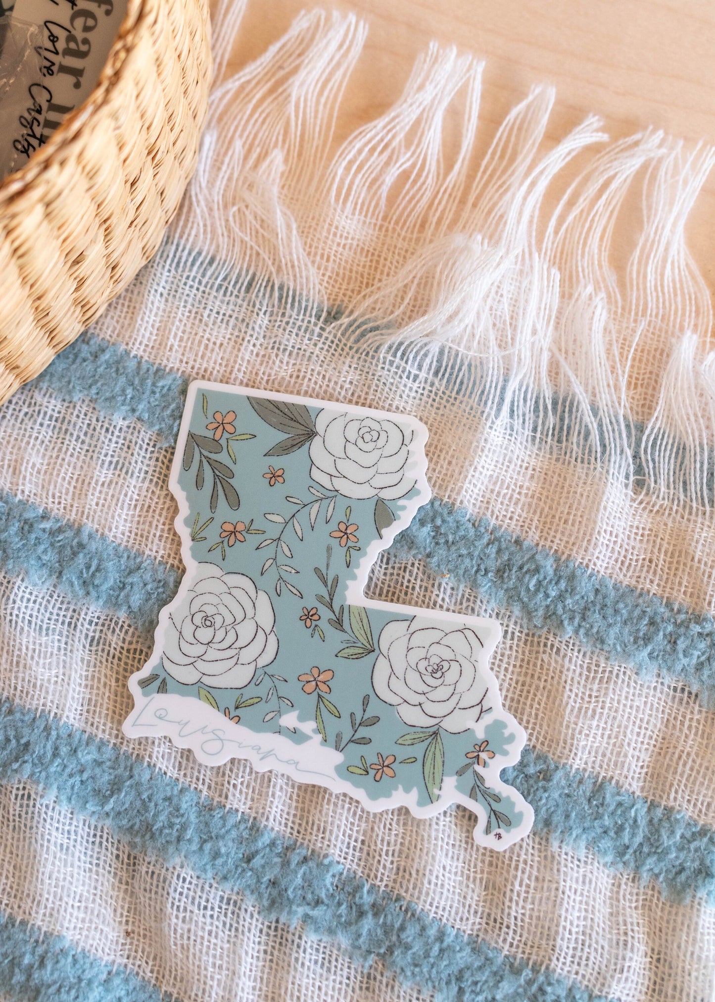 Floral Louisiana Sticker // 3 x 3 in
