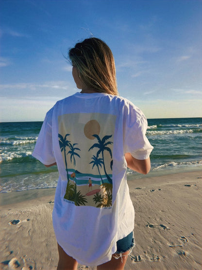 Days In The Sun Illustrated Graphic Tee | Unisex Garment-Dyed T-Shirt