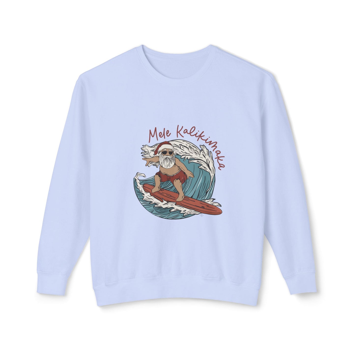 Mele Kalikimaka Surfin Santa | Unisex Lightweight Crewneck Sweatshirt