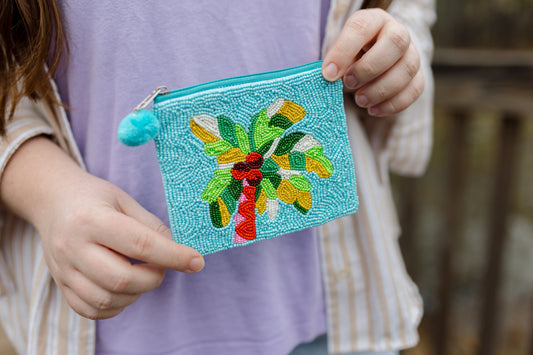 Palm Tree | Seed Bead Coin Purse