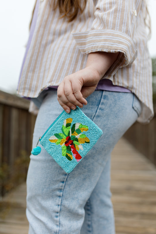 Palm Tree | Seed Bead Coin Purse