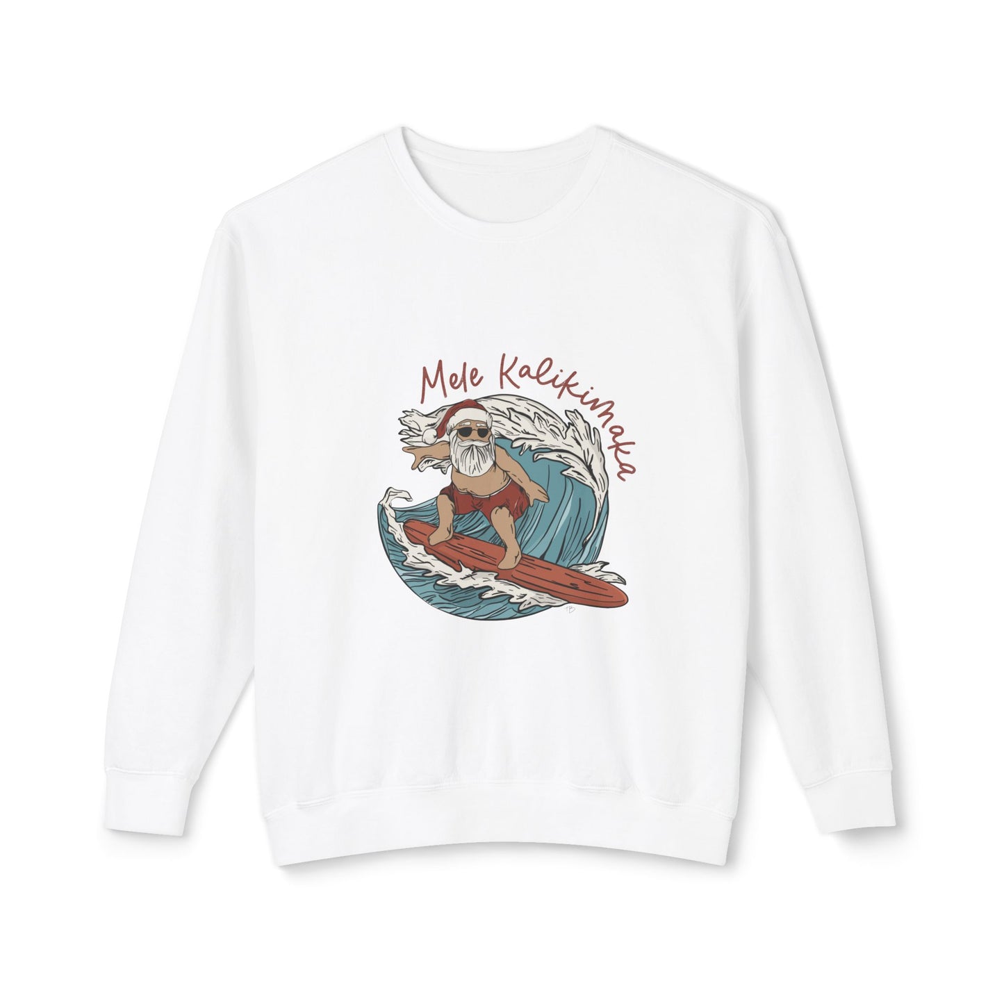 Mele Kalikimaka Surfin Santa | Unisex Lightweight Crewneck Sweatshirt