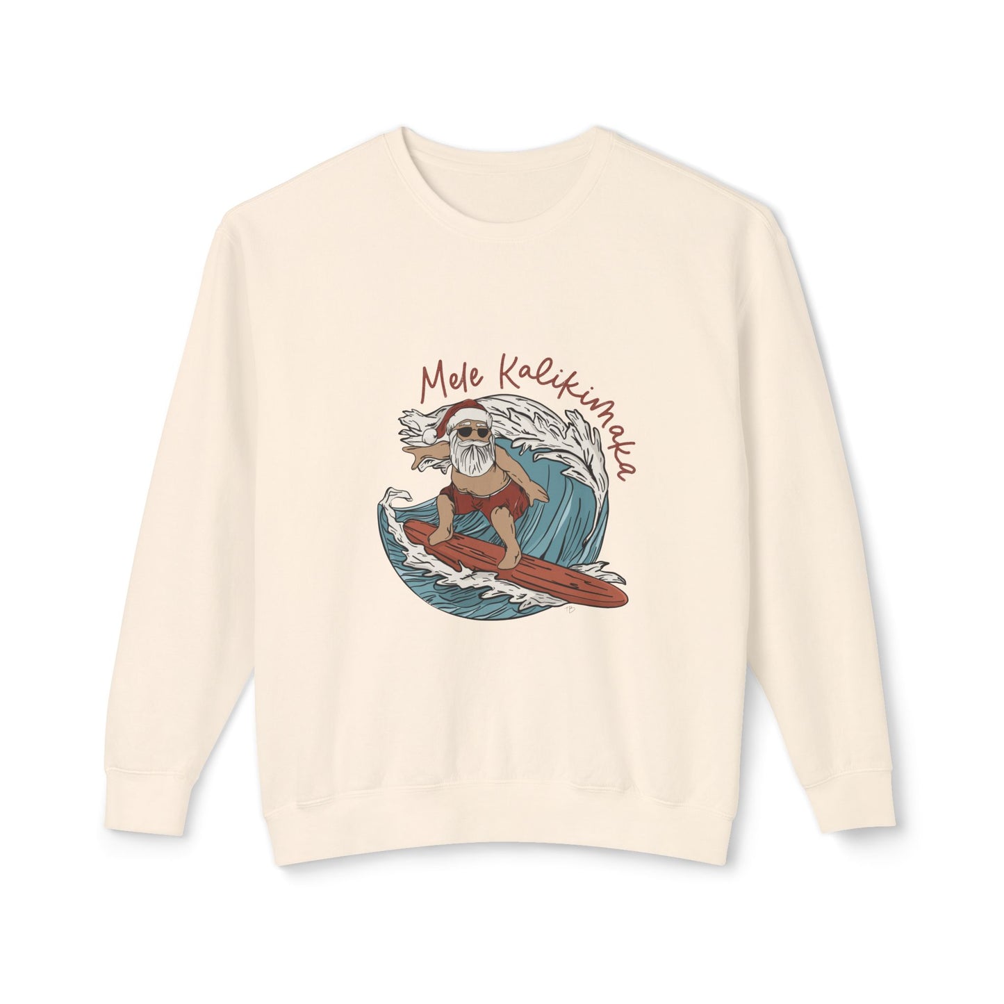 Mele Kalikimaka Surfin Santa | Unisex Lightweight Crewneck Sweatshirt