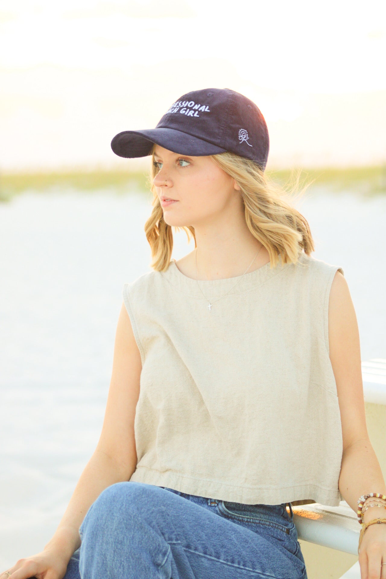 Professional Beach Girl Embroidered Dad Hat | Classic Baseball Cap