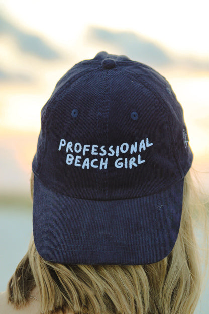 Professional Beach Girl, Embroidered Corduroy Hat