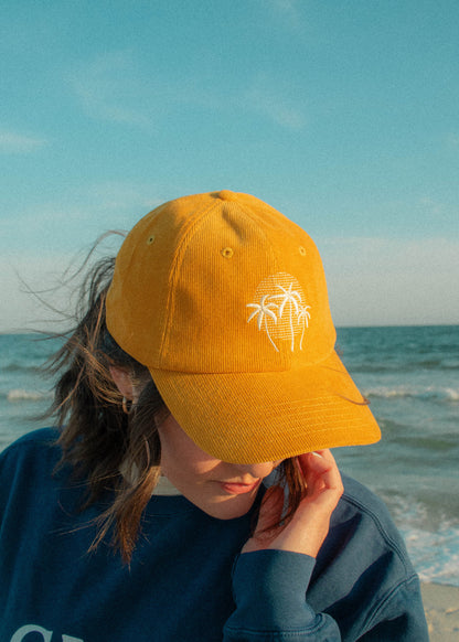 Sunset Palms Embroidered Baseball Hat | Golden Corduroy