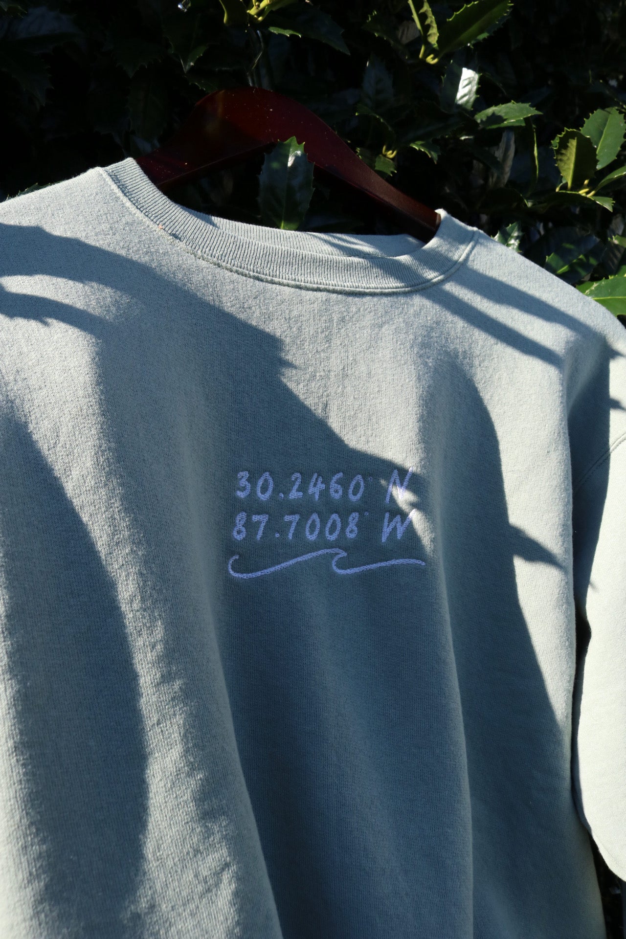 Gulf Shores Coordinates Embroidered Pullover | Sage Green Unisex Sweatshirt