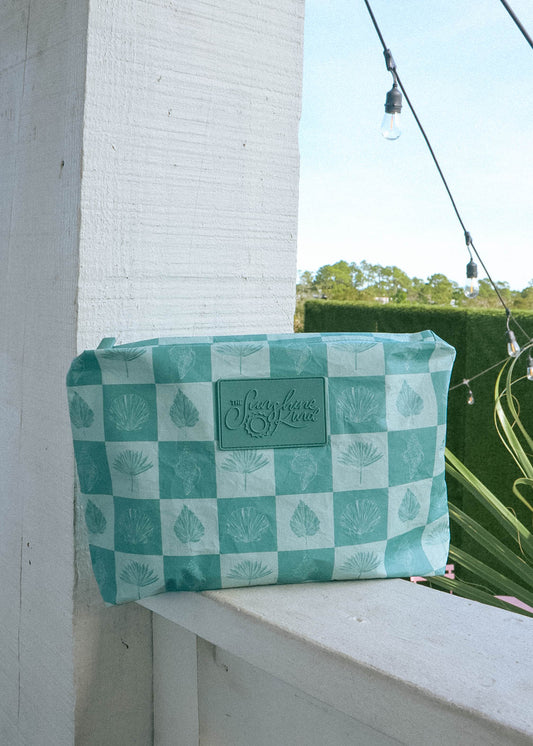 Blue Shell Check Bikini Bag
