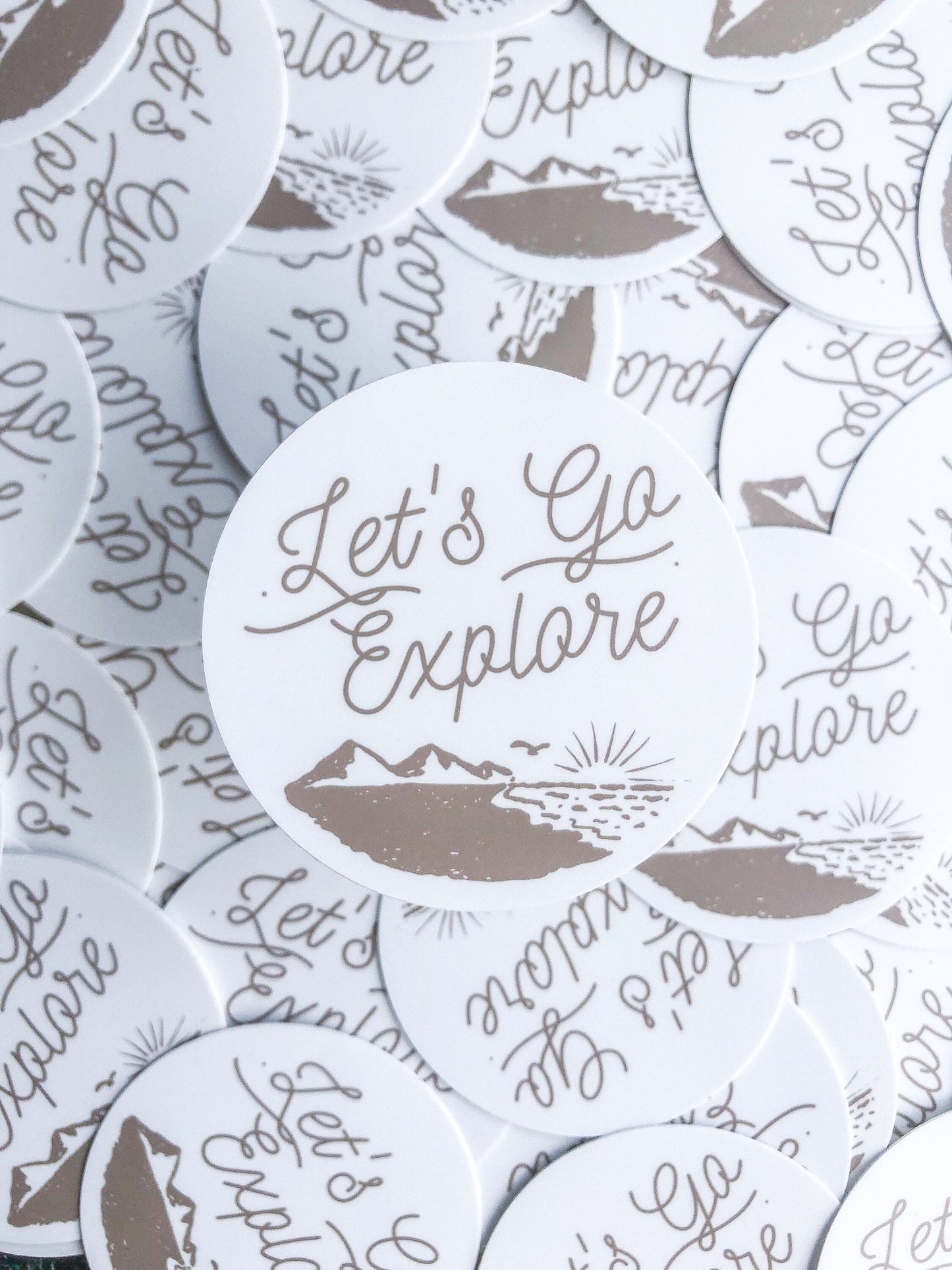 Let's Go Explore Sticker // 3 in x 3 in