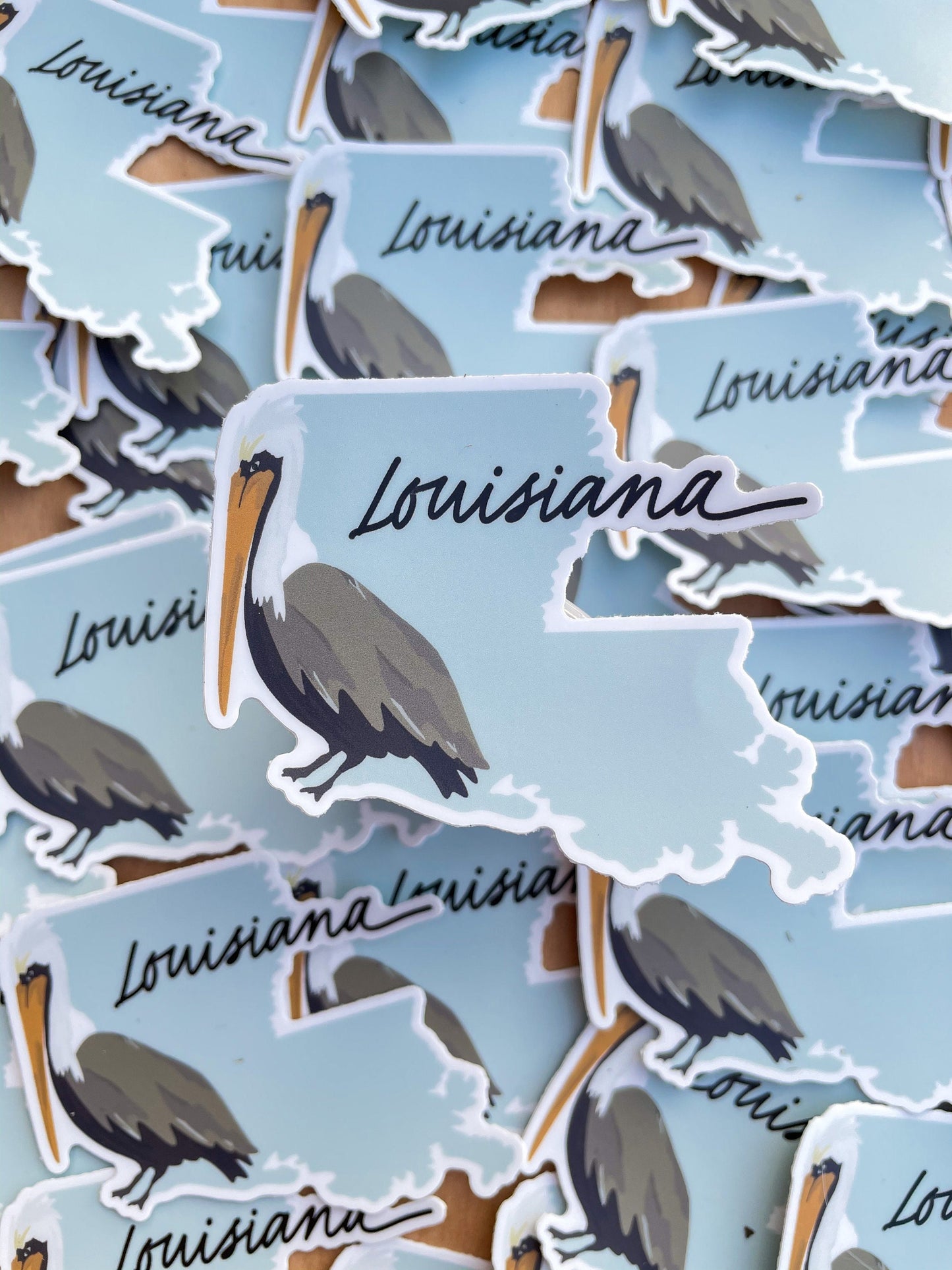 Louisiana Pelican Sticker // 3 in x 2.5 in