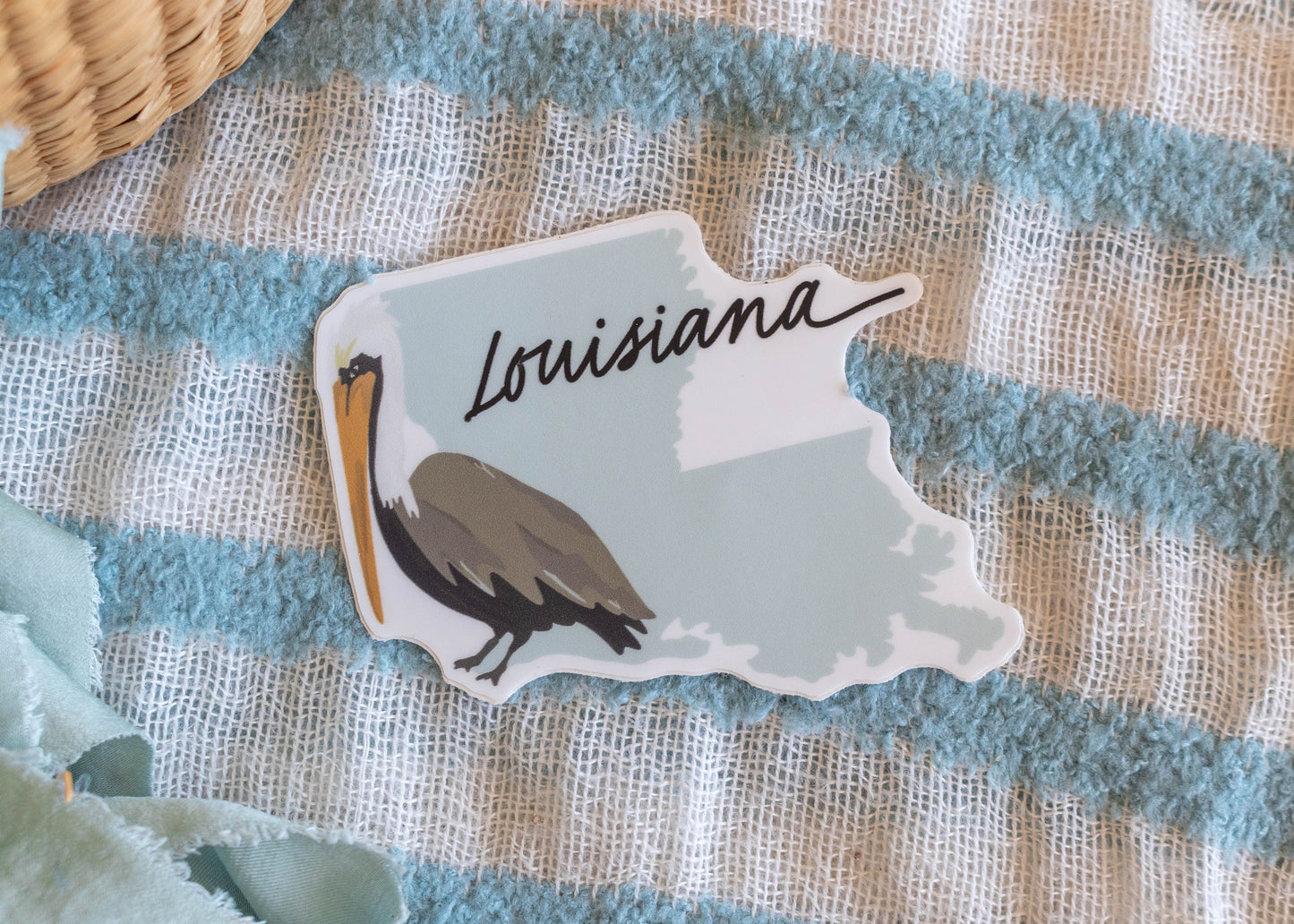 Louisiana Pelican Sticker // 3 in x 2.5 in