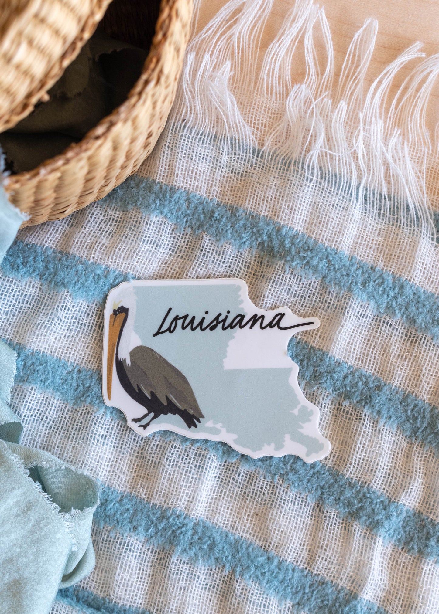 Louisiana Pelican Sticker // 3 in x 2.5 in