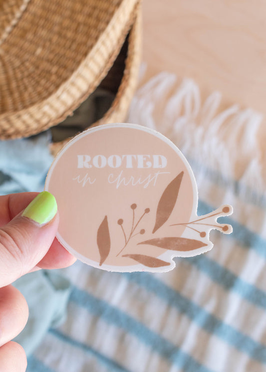 Rooted In Christ Sticker // 3 in x 2.5 in