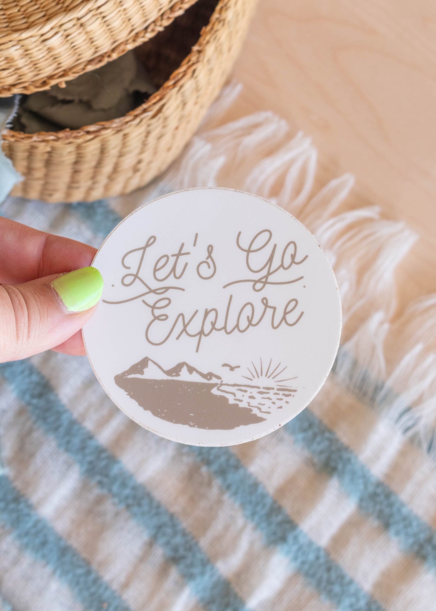 Let's Go Explore Sticker // 3 in x 3 in