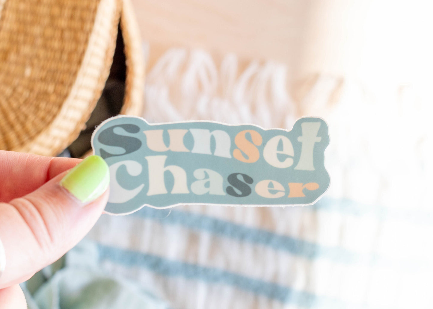 Sunset Chaser (Blue) Sticker // 3 x 1 in.