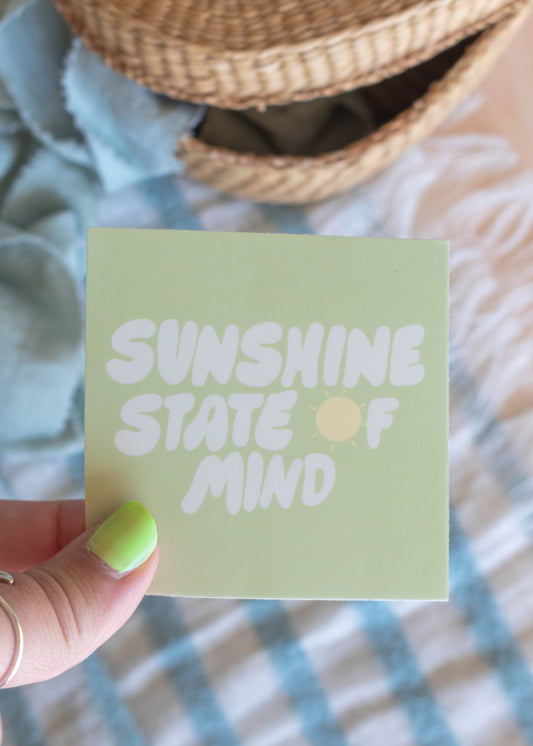 Sunshine State of Mind Sticker // 3 x 3 in