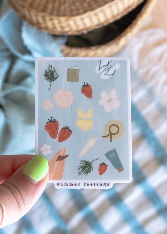 Summer Feelings Sticker // 3 x 2 in