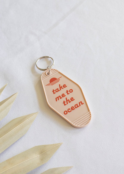 Take Me To The Ocean Retro Motel Keychain