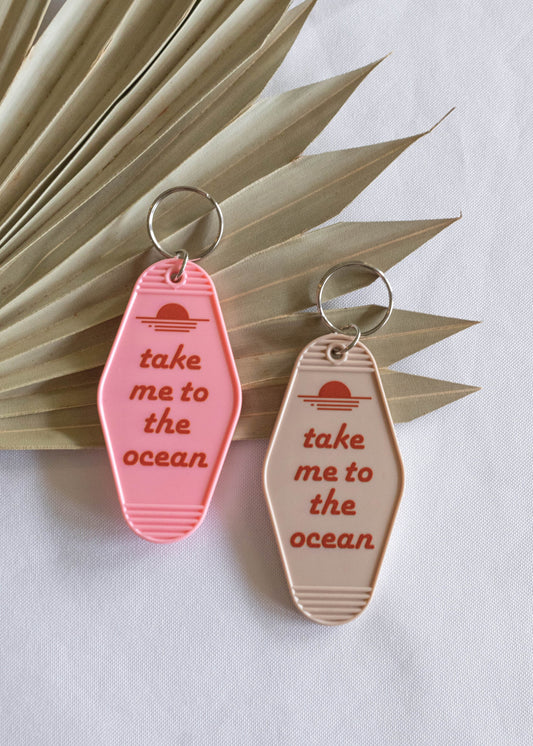 Take Me To The Ocean Retro Motel Keychain // 3.8 x 2 in