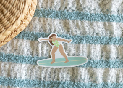 Surfer Girl Sticker // 3 x 3 in