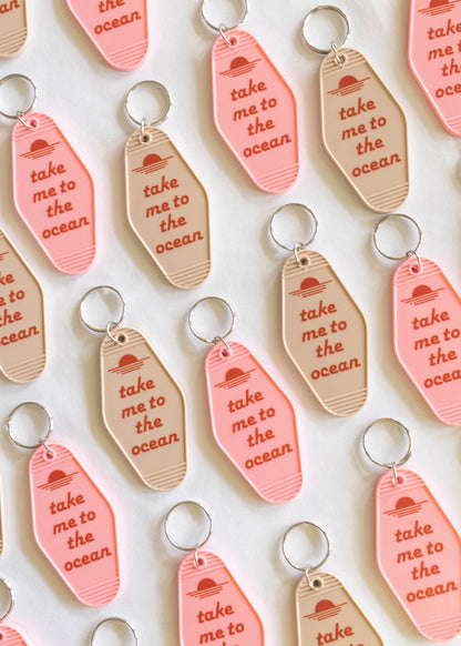 Take Me To The Ocean Retro Motel Keychain