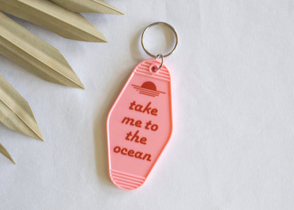 Take Me To The Ocean Retro Motel Keychain