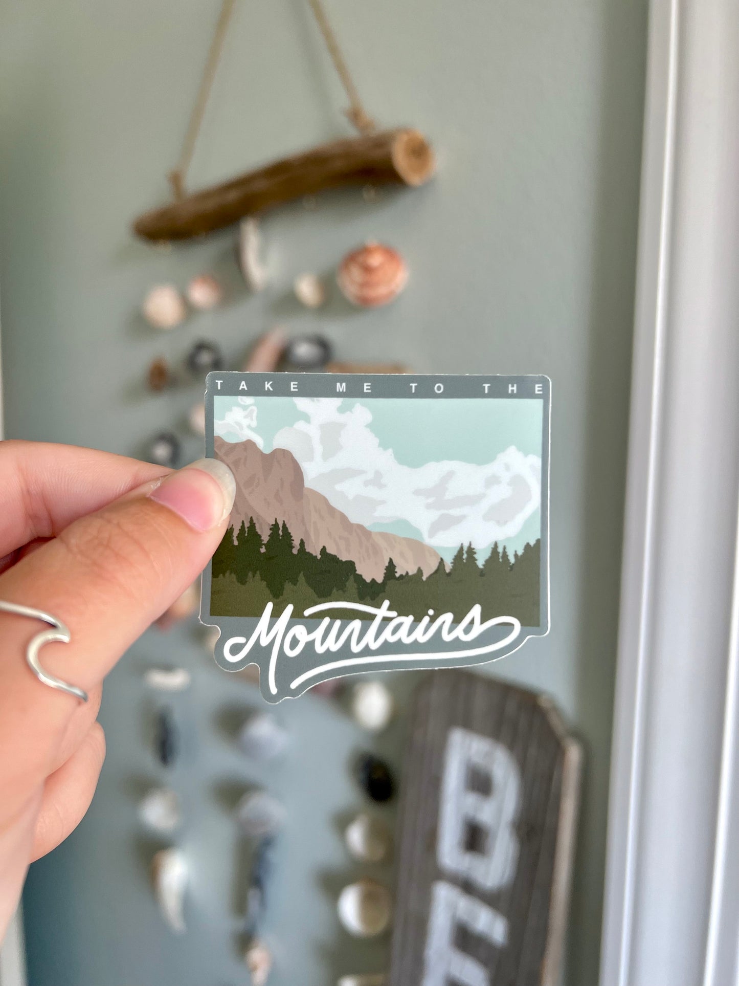 Take Me To The Mountains Sticker // 3 x 3 in