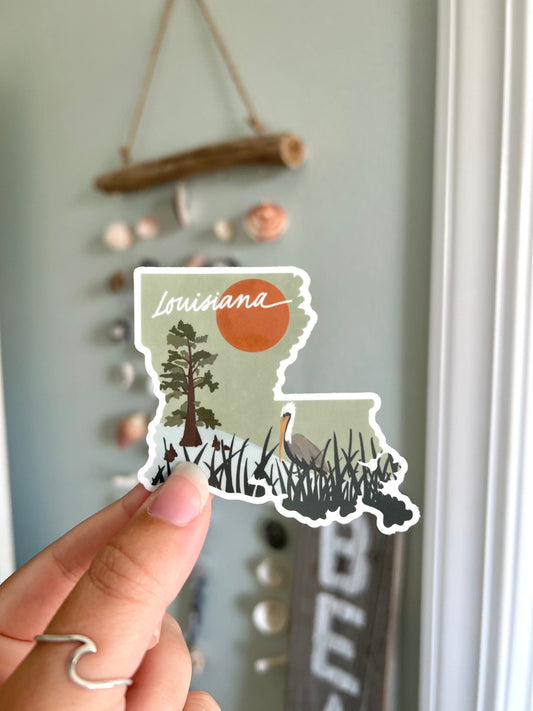 Louisiana Marsh Sticker // 3 x 3 in