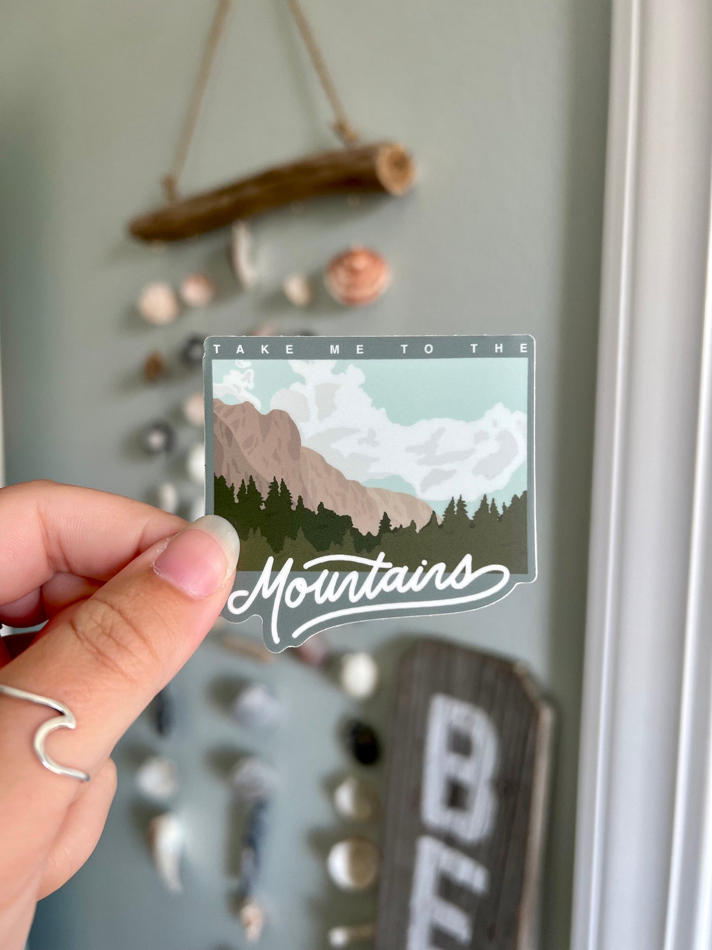 Take Me To The Mountains Sticker // 3 x 3 in