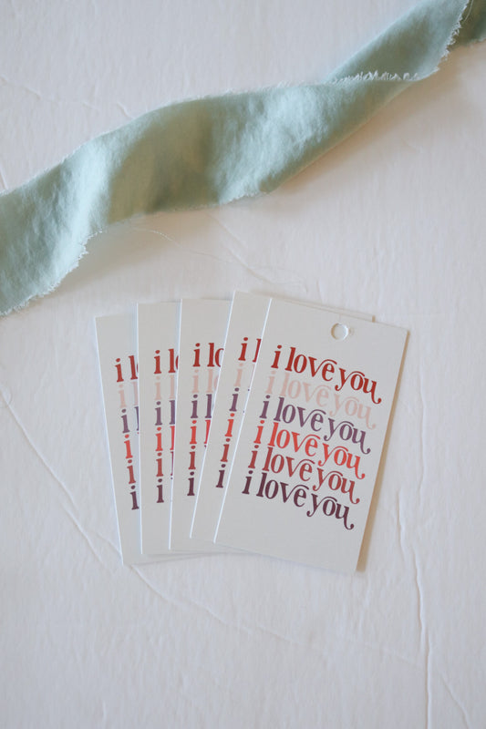 Multicolored I Love You Gift Tags / Pack of 10