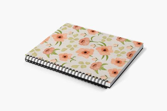 Butterfly Ranunculus Lined Notebook / 120 pages, 7 x 9 in