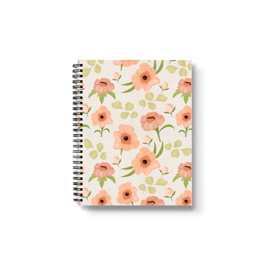 Butterfly Ranunculus Lined Notebook / 120 pages, 7 x 9 in